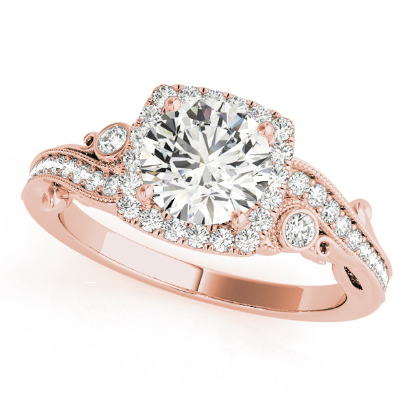 14K Rose Gold 1.33ctw Diamond Halo Engagement Ring