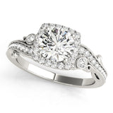 Round Diamond Halo Engagement Ring