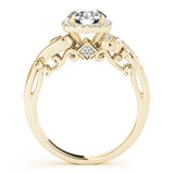 14K Yellow Gold Diamond Halo Engagement Ring 1.33ctw