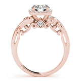 14K Rose Gold 1.33ctw Diamond Halo Engagement Ring