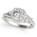 Cushion Diamond Halo Engagement Ring