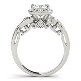Cushion Diamond Halo Engagement Ring