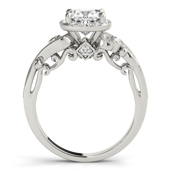 Cushion Diamond Halo Engagement Ring