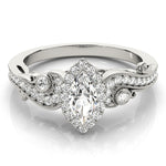Marquise Diamond Halo Engagement Ring | 1.0 CT Center