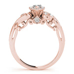 14K Rose Gold Marquise Diamond Halo Ring