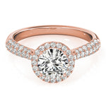 14K Rose Gold 1.33ctw Diamond Halo Engagement Ring