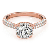 18K Rose Gold 1.33ctw Diamond Halo Engagement Ring
