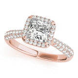 Rose Gold Diamond Halo Engagement Ring | 5/8 ct tw