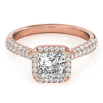 Rose Gold Diamond Halo Engagement Ring | 5/8 ct tw