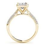 18K Yellow Gold Diamond Halo Engagement Ring