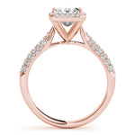 Rose Gold Diamond Halo Engagement Ring | 5/8 ct tw