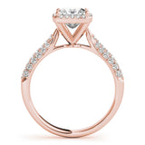 Rose Gold Diamond Halo Engagement Ring | 5/8 ct tw