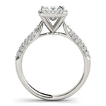 Diamond Halo Square Center Engagement Ring
