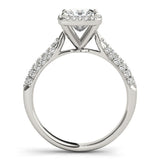 Diamond Halo Square Center Engagement Ring