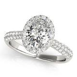 Oval Diamond Halo Engagement Ring