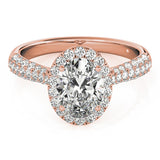 Rose Gold 0.5 CT Diamond Oval Halo Engagement Ring
