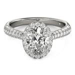 Oval Diamond Halo Engagement Ring