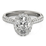 Oval Diamond Halo Engagement Ring