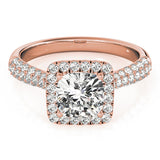 18K Rose Gold Cushion Diamond Engagement Ring 1.33ctw