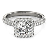 Cushion Diamond Halo Engagement Ring
