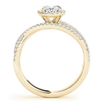 14K Yellow Gold Round Diamond Halo Ring