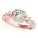 18K Rose Gold 1.5 ctw Diamond Halo Engagement Ring