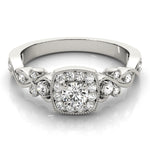 Round Diamond Halo Engagement Ring