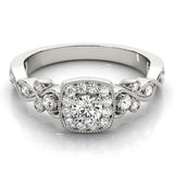 Round Diamond Halo Engagement Ring