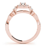 18K Rose Gold 1.5 ctw Diamond Halo Engagement Ring