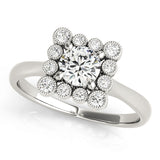 Round Diamond Halo Engagement Ring
