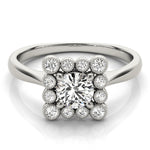 Round Diamond Halo Engagement Ring
