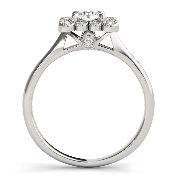 Round Diamond Halo Engagement Ring