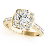 14K Yellow Gold 1.33ctw Diamond Halo Engagement Ring
