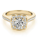 14K Yellow Gold 1.33ctw Diamond Halo Engagement Ring