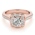 14K Rose Gold 1.33ctw Diamond Halo Engagement Ring