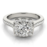 Premium Round Diamond Halo Engagement Ring