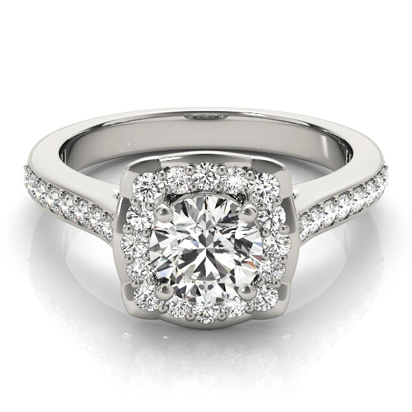 Premium Round Diamond Halo Engagement Ring