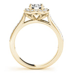 14K Yellow Gold 1.33ctw Diamond Halo Engagement Ring
