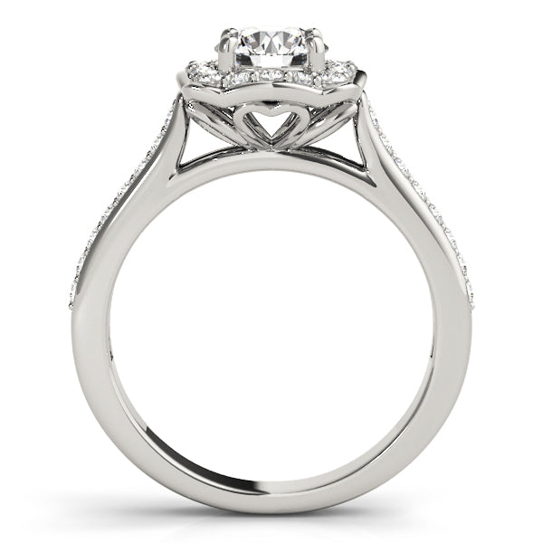 Premium Round Diamond Halo Engagement Ring