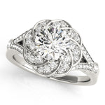 Round Diamond Halo Engagement Ring
