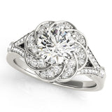 Round Diamond Halo Engagement Ring