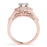 14K Rose Gold 1 CT Diamond Halo Engagement Ring