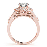 14K Rose Gold 1 CT Diamond Halo Engagement Ring
