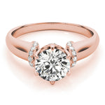 14K Rose Gold Vintage Diamond Engagement Ring
