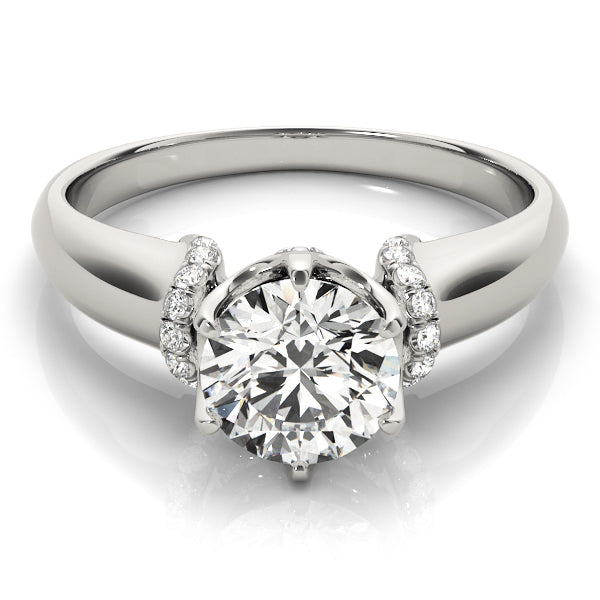 Vintage 0.5CT Round Diamond Engagement Ring