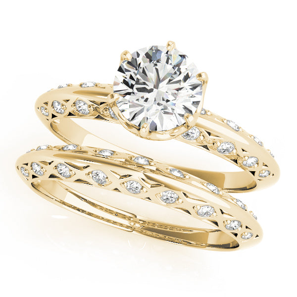 18K Yellow Gold 1 ct Diamond Vintage Engagement Ring