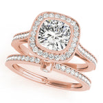 Rose Gold 1 CT Diamond Halo Engagement Ring