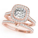 Rose Gold 1 CT Diamond Halo Engagement Ring