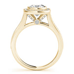 14K Yellow Gold Cushion Diamond Halo Ring