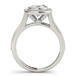 Cushion Diamond Halo Engagement Ring in Premium Setting